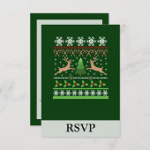 Funny Ugly Christmas Sweater RSVP Karte (Vorne/Hinten)