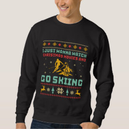 Funny Ugly Christmas Sweater Skifahren Skifahrt Sweatshirt