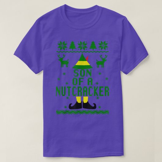 Funny Ugly Christmas Sweater Son of A Nutcracker T-Shirt (Design vorne)