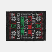 Funny Ugly Christmas Sweater Too Hot Men Teens Xma Fleecedecke (Vorderseite (Horizontal))