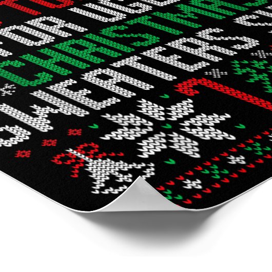 Funny Ugly Christmas Sweater Too Hot Men Teens Xma Poster (Ecke)