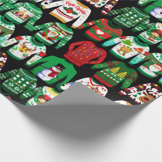 Funny Ugly Christmas Sweaters Geschenkpapier (Ecke)