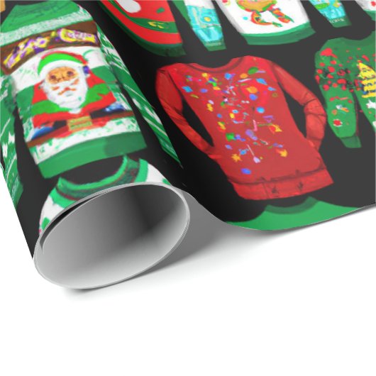 Funny Ugly Christmas Sweaters Geschenkpapier (Rolleneckpunkt)
