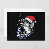 Funny ugly fishing Christmas bass fish Postkarte (Vorne/Hinten)