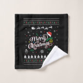 Funny Ugly Frohe Weihnachten Badhandtuch Set (Waschlappen)