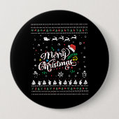 Funny Ugly Frohe Weihnachten Button (Vorderseite)
