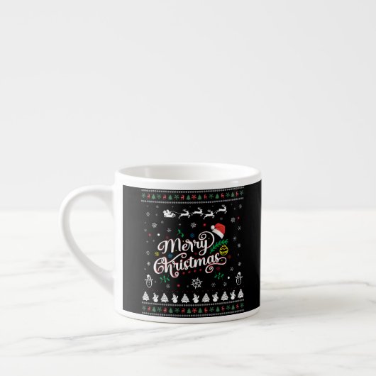 Funny Ugly Frohe Weihnachten Espressotasse (Links)