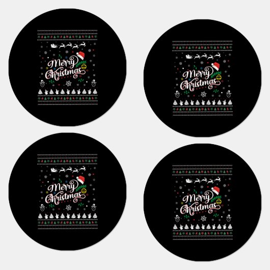 Funny Ugly Frohe Weihnachten Etiketten (Gruppe)