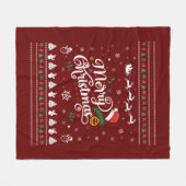 Funny Ugly Frohe Weihnachten Fleecedecke (Vorderseite (Horizontal))
