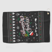 Funny Ugly Frohe Weihnachten Golfhandtuch (Horizontal)
