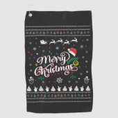 Funny Ugly Frohe Weihnachten Golfhandtuch (Vorderseite)