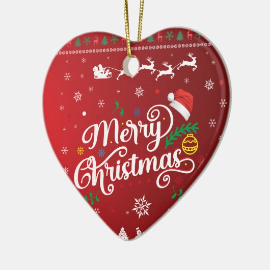 Funny Ugly Frohe Weihnachten Keramik Ornament (Links)