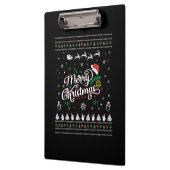 Funny Ugly Frohe Weihnachten Klemmbrett (Links)