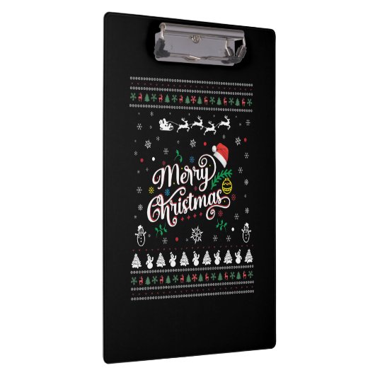 Funny Ugly Frohe Weihnachten Klemmbrett (Rechts)
