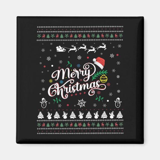 Funny Ugly Frohe Weihnachten Magnet (Vorne)