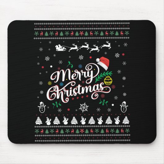 Funny Ugly Frohe Weihnachten Mousepad (Vorne)