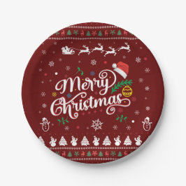 Funny Ugly Frohe Weihnachten Pappteller