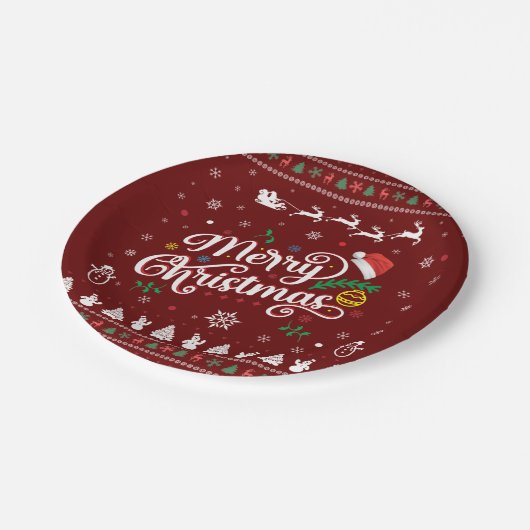 Funny Ugly Frohe Weihnachten Pappteller (Schrägansicht)