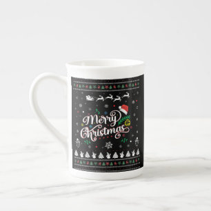 Funny Ugly Frohe Weihnachten Porzellantasse