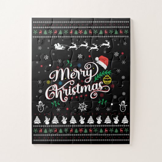 Funny Ugly Frohe Weihnachten Puzzle (Vertikal)