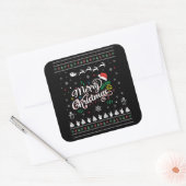 Funny Ugly Frohe Weihnachten Quadratischer Aufkleber (Umschlag)