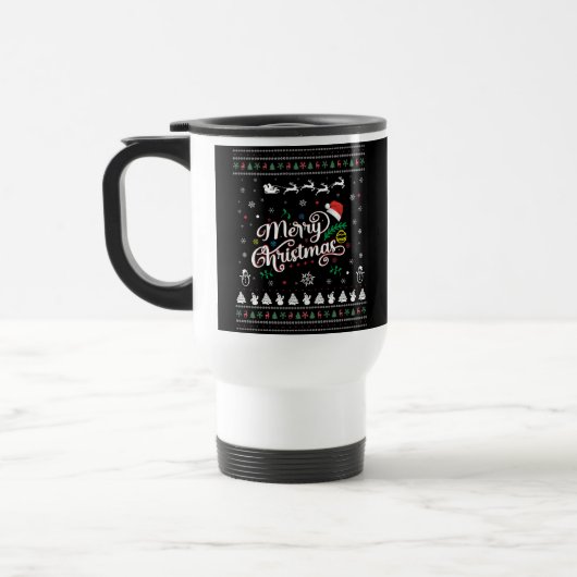 Funny Ugly Frohe Weihnachten Reisebecher (Links)