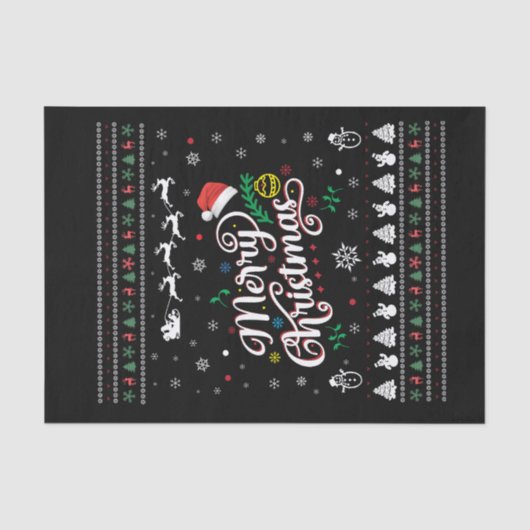 Funny Ugly Frohe Weihnachten Seidenpapier (Vorderseite)