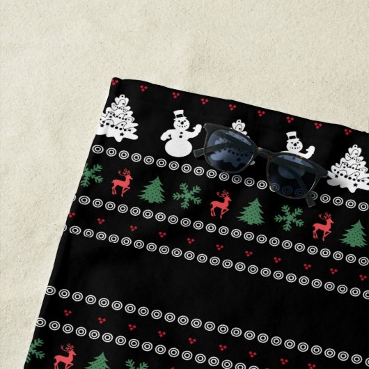 Funny Ugly Frohe Weihnachten Strandtuch (Beispiel)