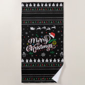 Funny Ugly Frohe Weihnachten Strandtuch (Vorderseite)