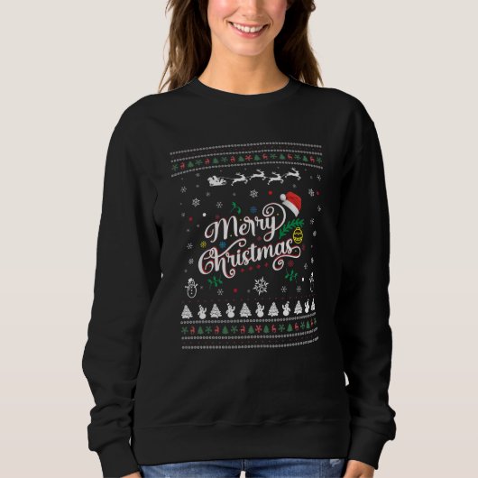 Funny Ugly Frohe Weihnachten Sweatshirt (Vorderseite)