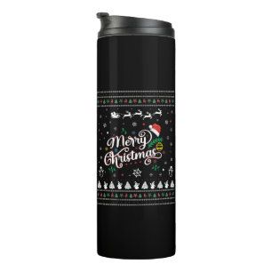 Funny Ugly Frohe Weihnachten Thermosbecher