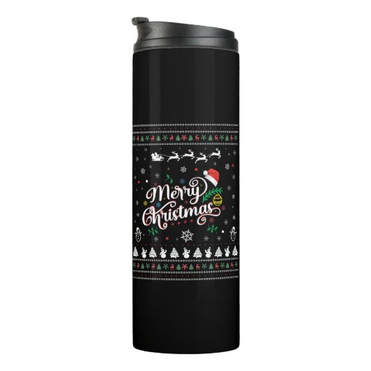 Funny Ugly Frohe Weihnachten Thermosbecher (Nach rechts gedreht)