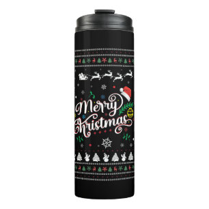 Funny Ugly Frohe Weihnachten Thermosbecher