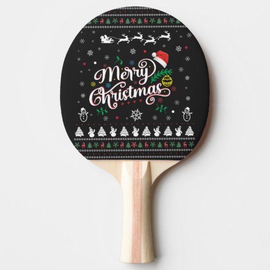 Funny Ugly Frohe Weihnachten Tischtennis Schläger (Vorderseite)