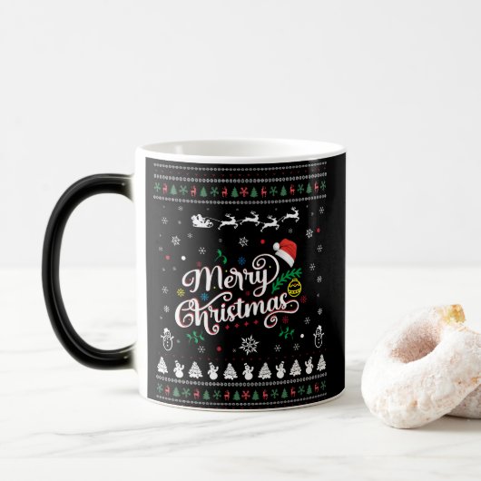Funny Ugly Frohe Weihnachten Verwandlungstasse (Mit Donut)