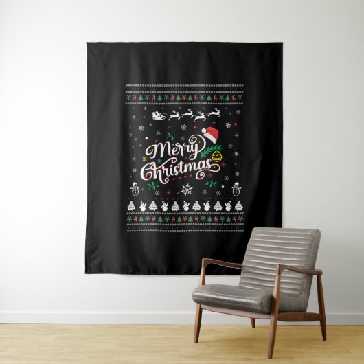 Funny Ugly Frohe Weihnachten Wandteppich (Beispiel)