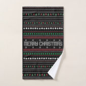 Funny Ugly Frohe Weihnachtsmuster Badhandtuch Set (Handtuch)