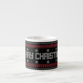 Funny Ugly Frohe Weihnachtsmuster Espressotasse (Vorderseite)