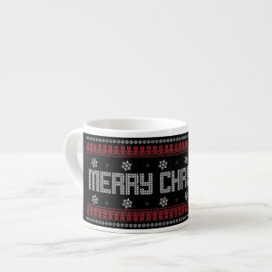 Funny Ugly Frohe Weihnachtsmuster Espressotasse