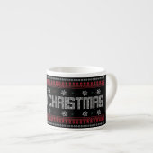 Funny Ugly Frohe Weihnachtsmuster Espressotasse (Vorderseite Rechts)