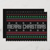 Funny Ugly Frohe Weihnachtsmuster Feiertagskarte (Vorne/Hinten)