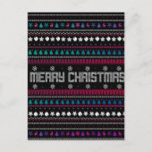 Funny Ugly Frohe Weihnachtsmuster Feiertagspostkarte (Vorderseite)