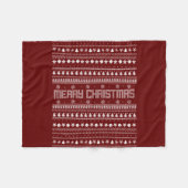 Funny Ugly Frohe Weihnachtsmuster Fleecedecke (Vorderseite (Horizontal))