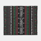 Funny Ugly Frohe Weihnachtsmuster Fleecedecke (Vorderseite (Horizontal))