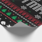 Funny Ugly Frohe Weihnachtsmuster Geschenkpapier (Ecke)