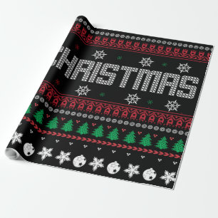 Funny Ugly Frohe Weihnachtsmuster Geschenkpapier