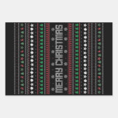 Funny Ugly Frohe Weihnachtsmuster Geschenkpapier Set (Vorderseite 3)