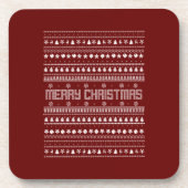 Funny Ugly Frohe Weihnachtsmuster Getränkeuntersetzer (Vorderseite)