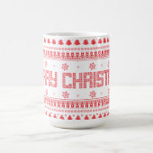 Funny Ugly Frohe Weihnachtsmuster Kaffeetasse (Mittel)
