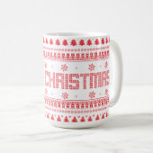Funny Ugly Frohe Weihnachtsmuster Kaffeetasse (VorderseiteRechts)